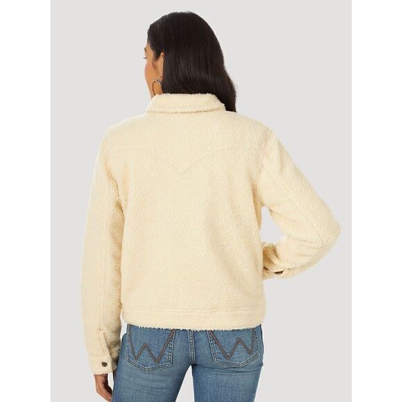 Wrangler Retro Cozy Sherpa Jacket Womens XXL White Snap Front - Picture 3 of 10